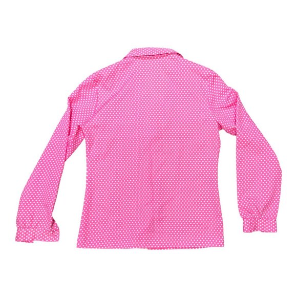 Vintage Ship n Shore Pink Polka Dot Long Sleeve Button-Up Shirt Blouse Womens XS - Picture 2 of 4